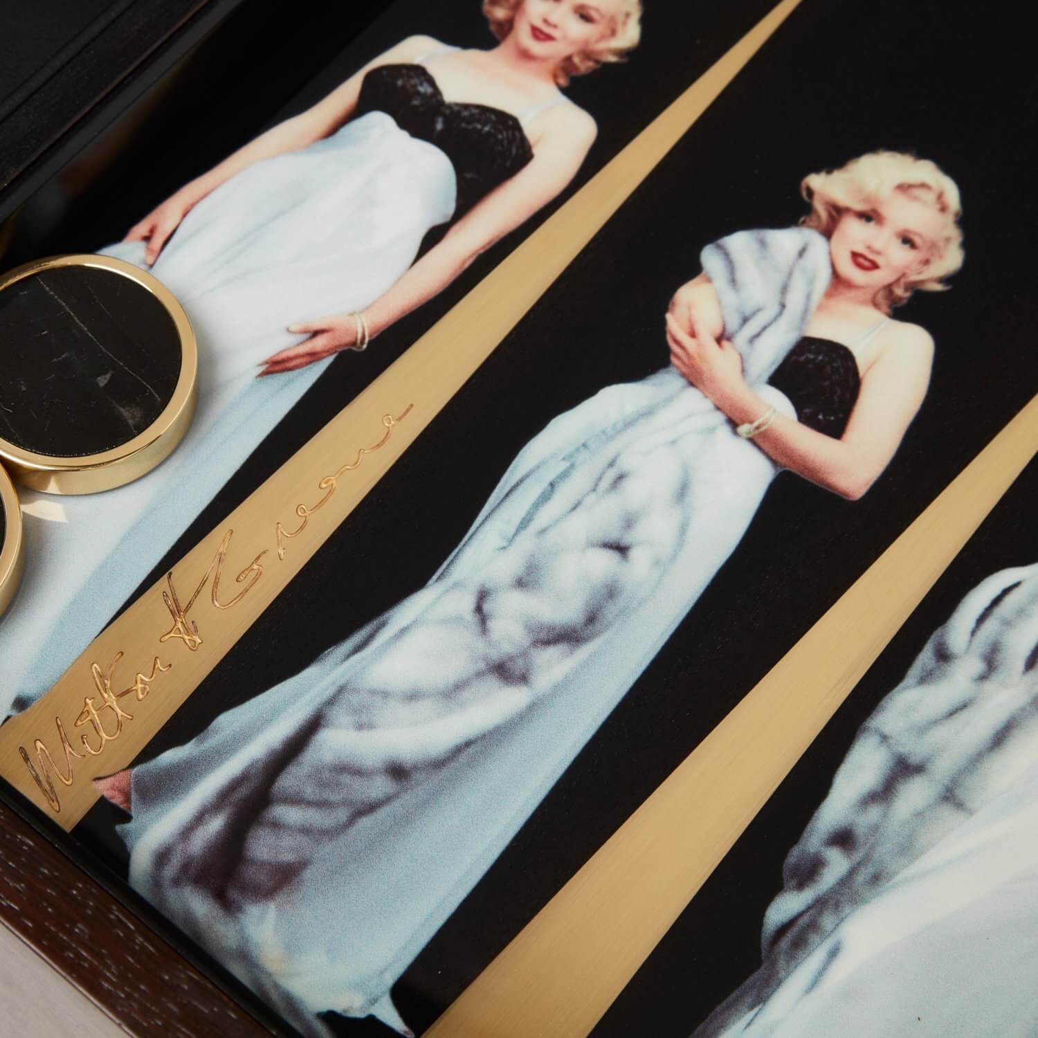 Alexandra Llewellyn Marilyn Monroe Backgammon Set Detail