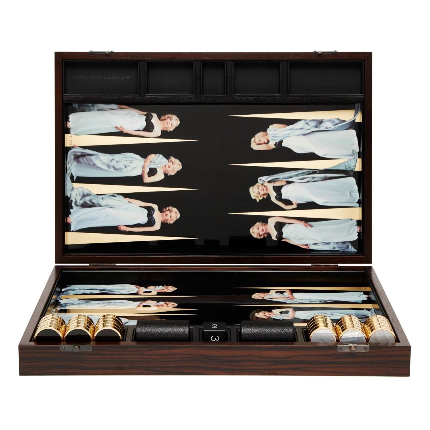 Deluxe Backgammon Set 15 Inches Collector’s Edition Travel Backgammon Sets for Adults with Luxurious Board Game Case Navy 