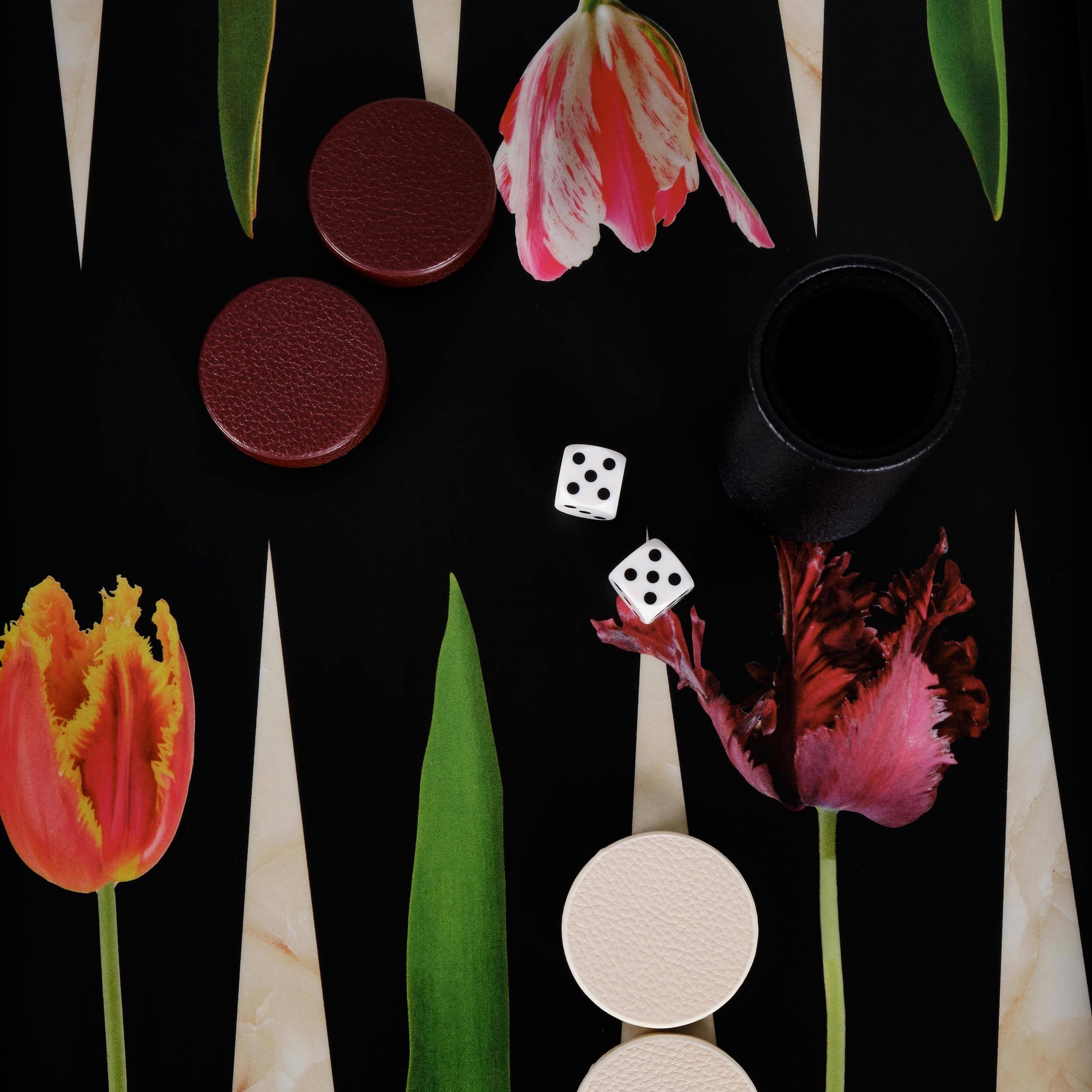 Alexandra Llewellyn Tulip Backgammon Set Detail