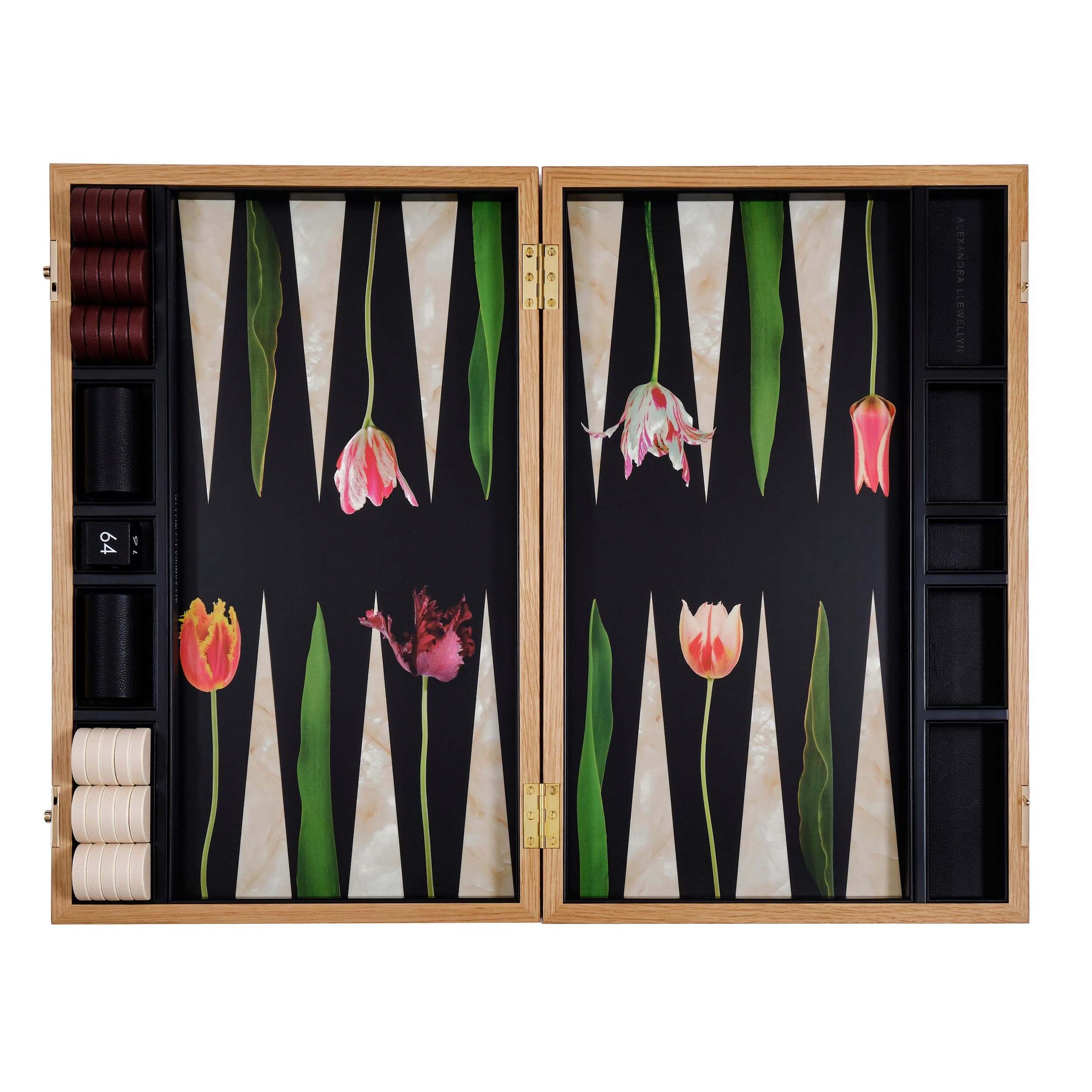 Alexandra Llewellyn Tulip Backgammon Set Open