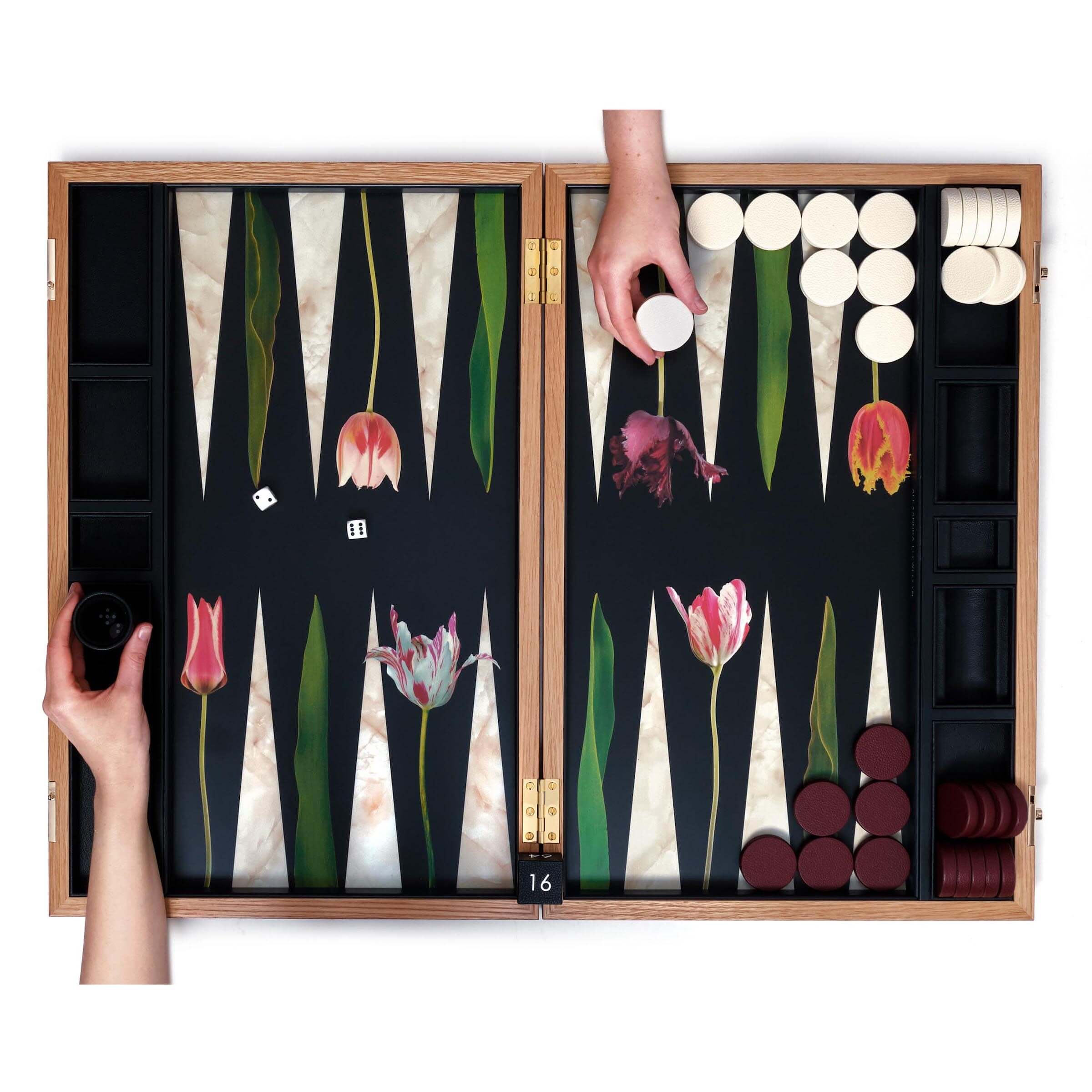 Alexandra Llewellyn Tulip Backgammon Set Open