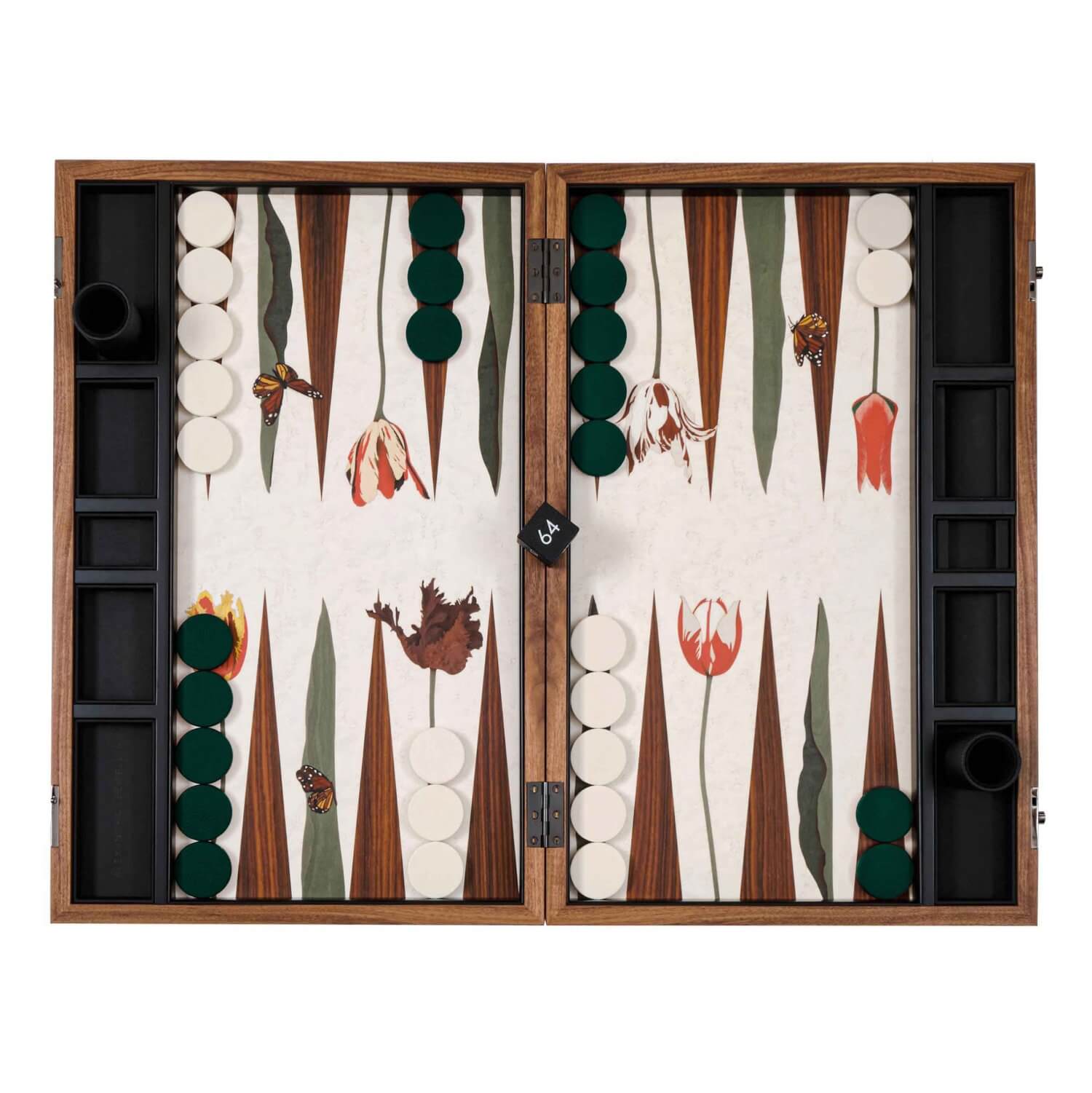 Alexandra Llewellyn Tulip Marq Backgammon Set Open