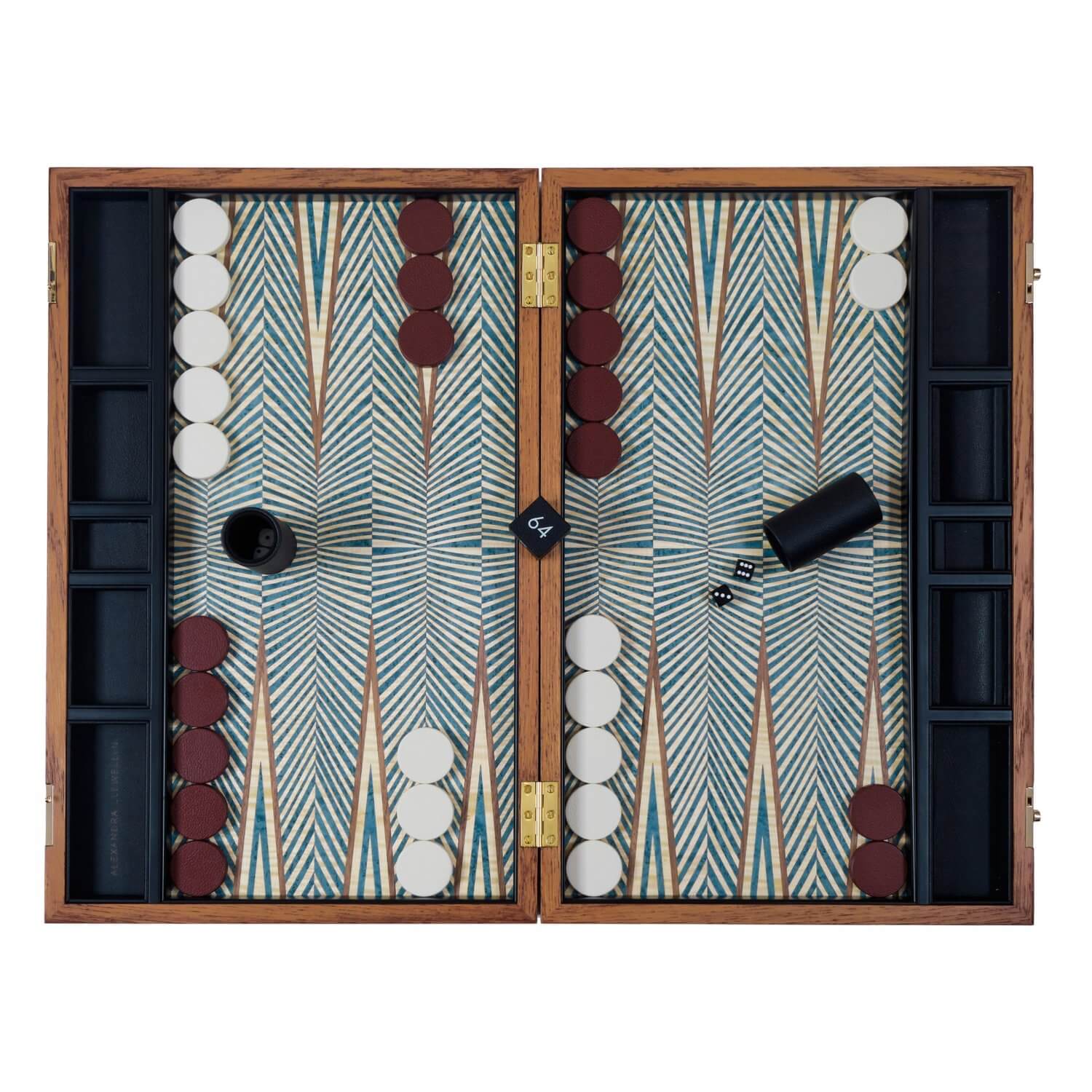 Alexandra Llewellyn Turquoise Backgammon Set Open