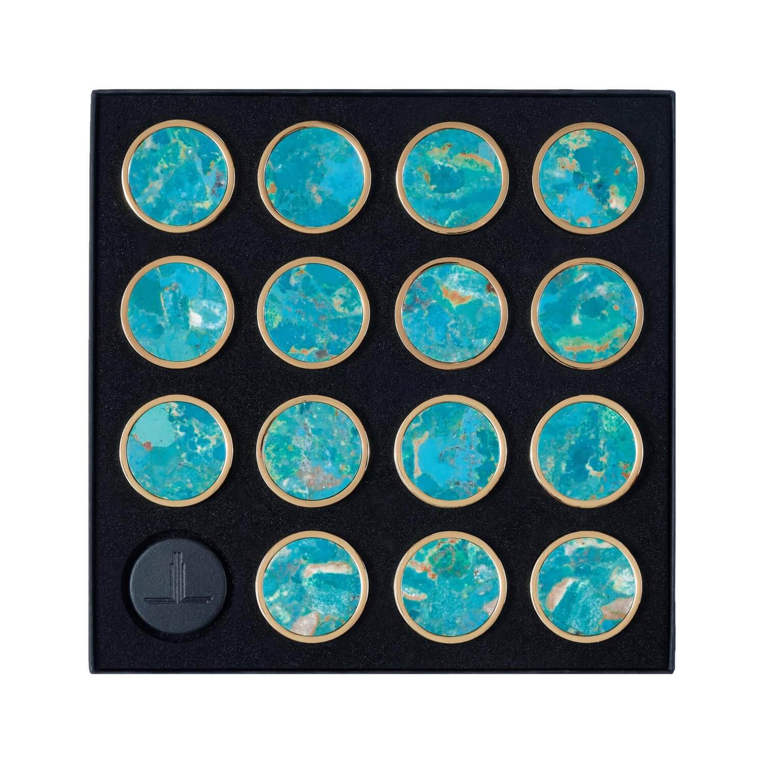 Real Turquoise Semi Precious Playing Pieces Alexandra Llewellyn Overhead