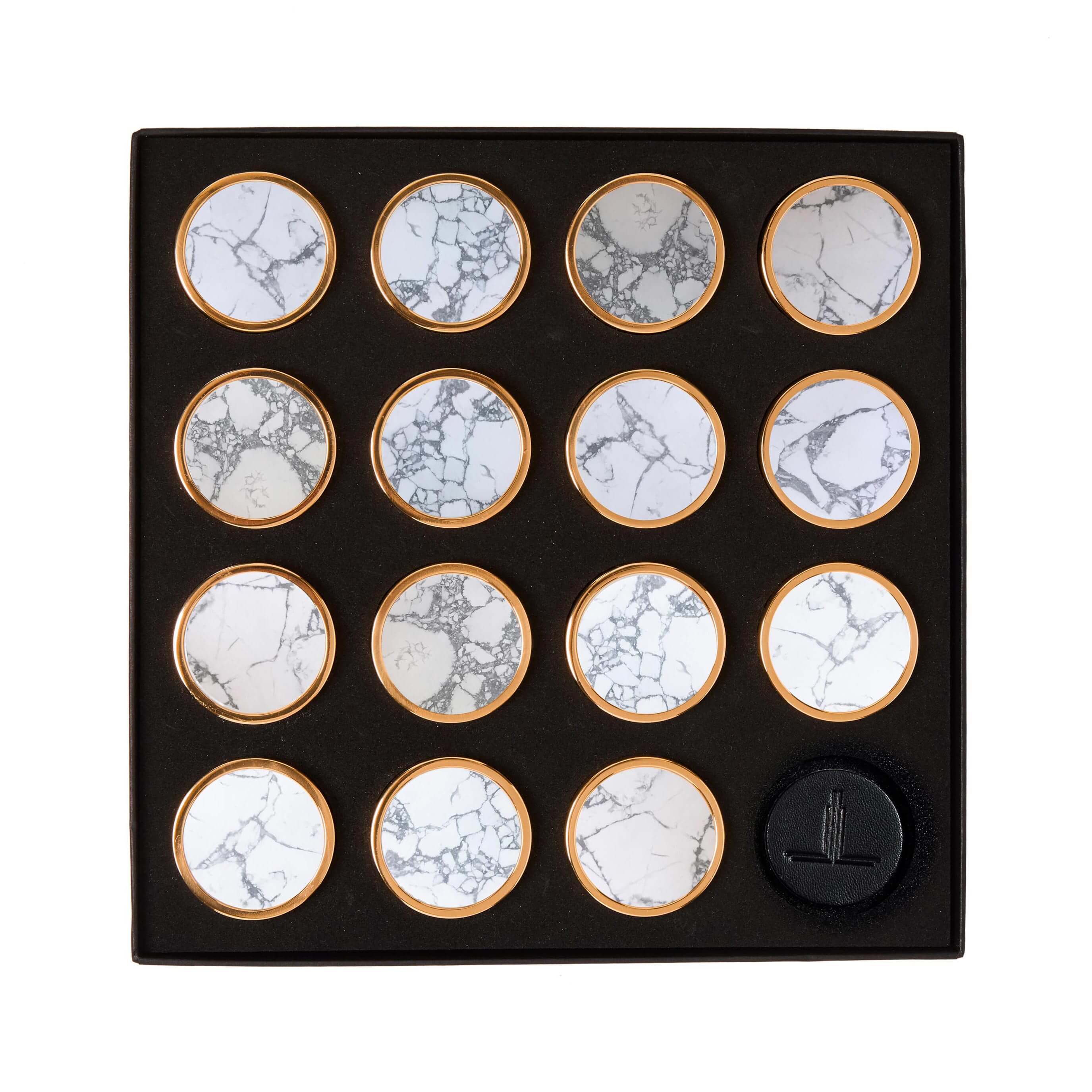White Veined Marble Semi Precious Playing Pieces Alexandra Llewellyn Overhead