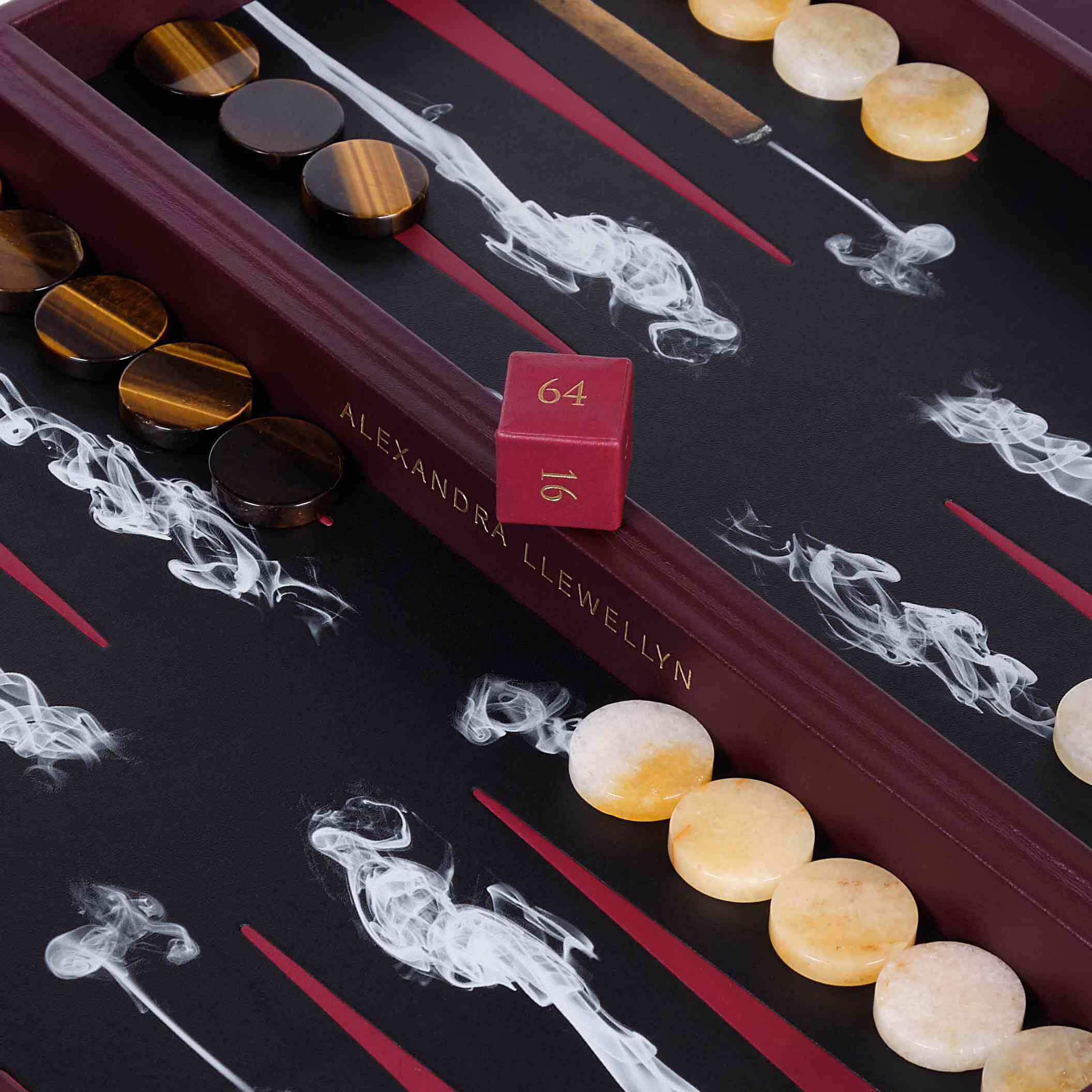 Cigar Travel Backgammon playing surface in detail