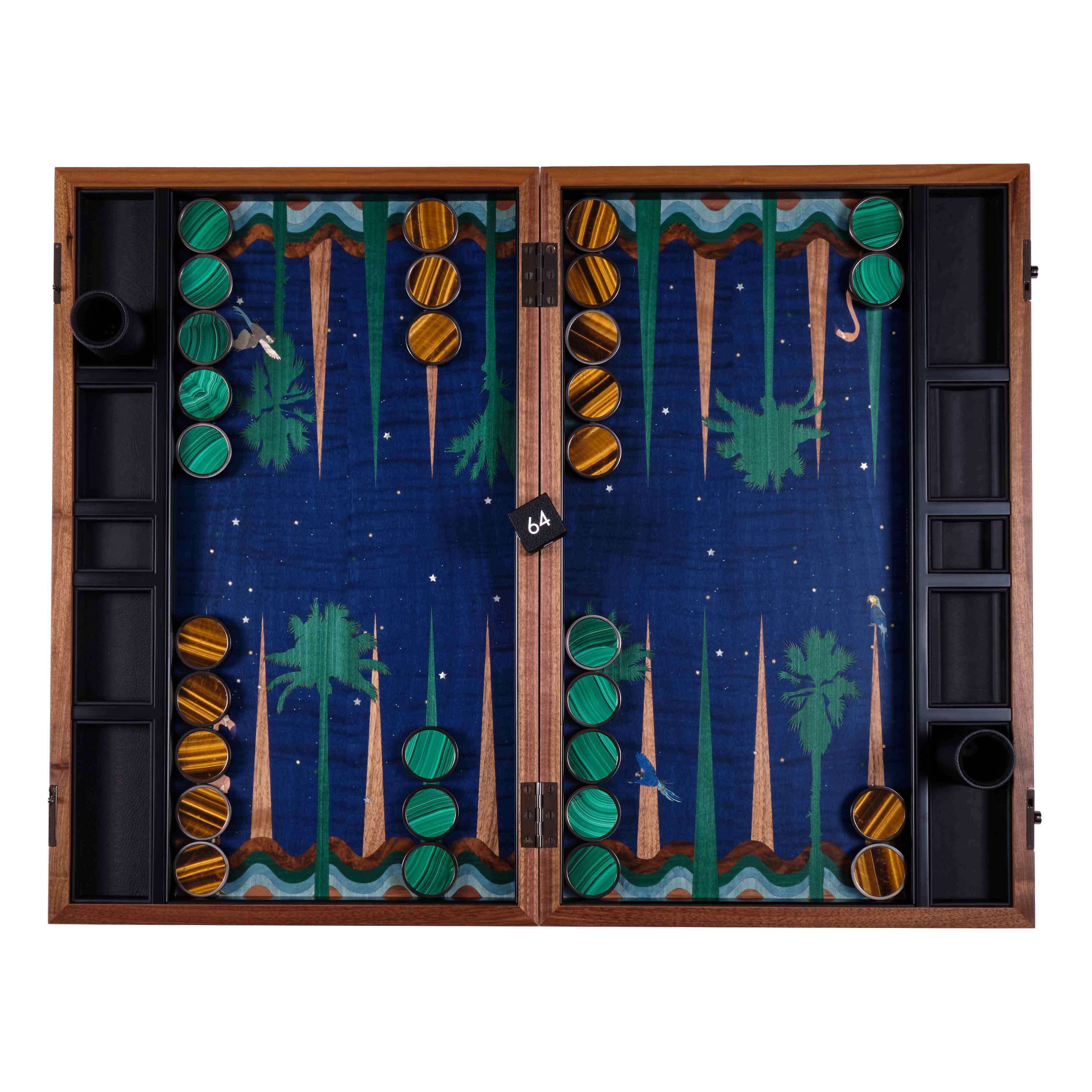 Alexandra Llewellyn Midnight Backgammon Set Open 3