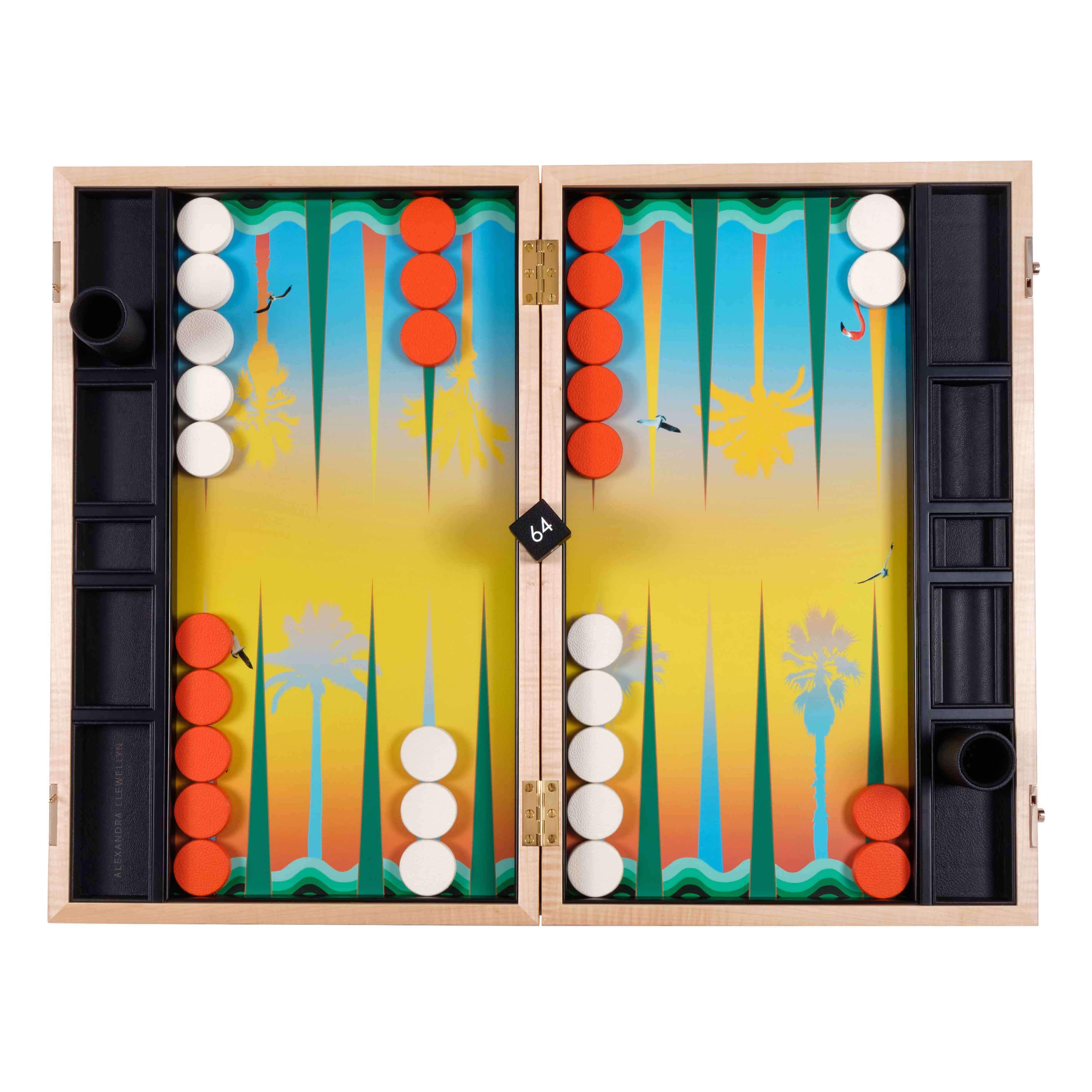 Alexandra Llewellyn Sunrise Backgammon Set Open 3
