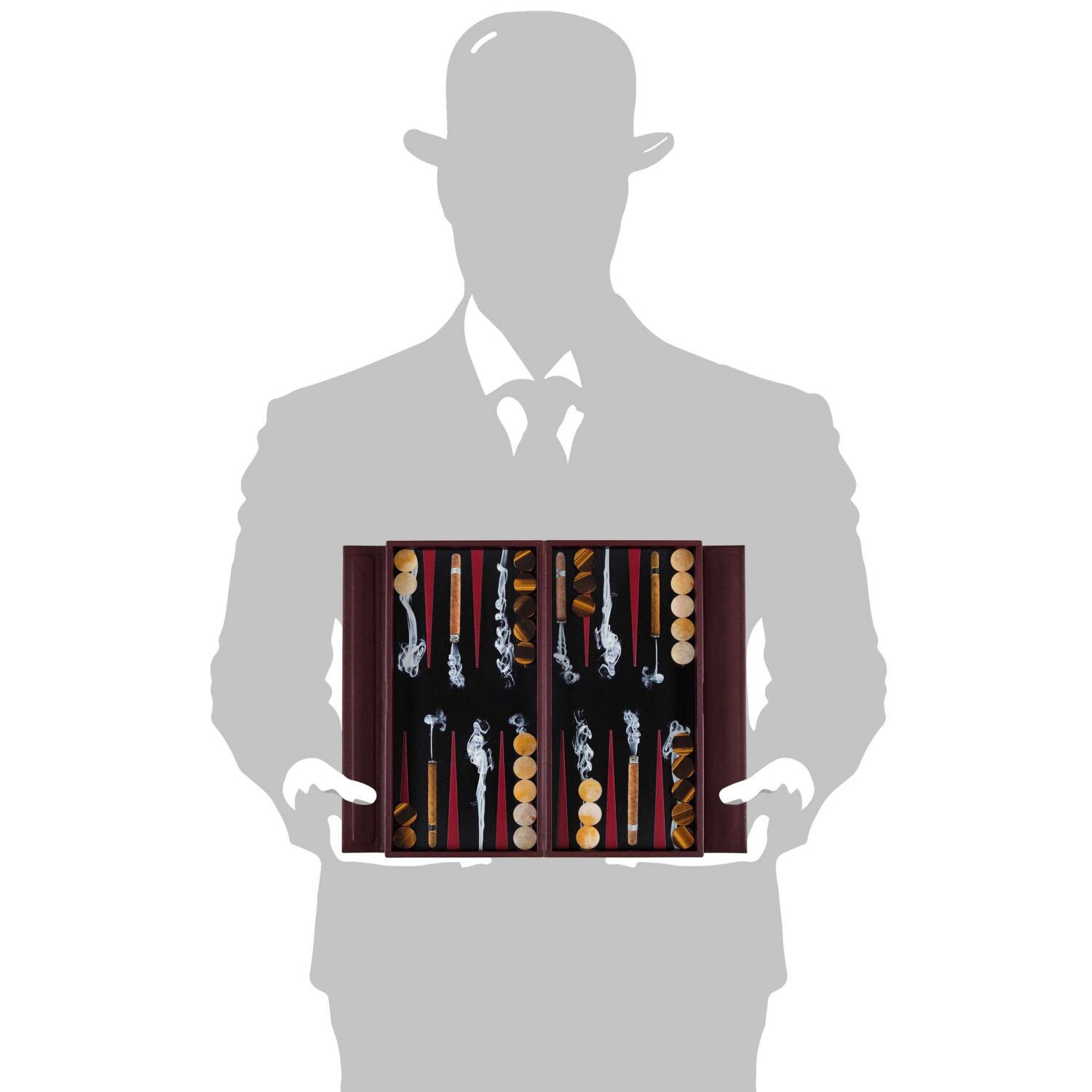 cigar travel backgammon set