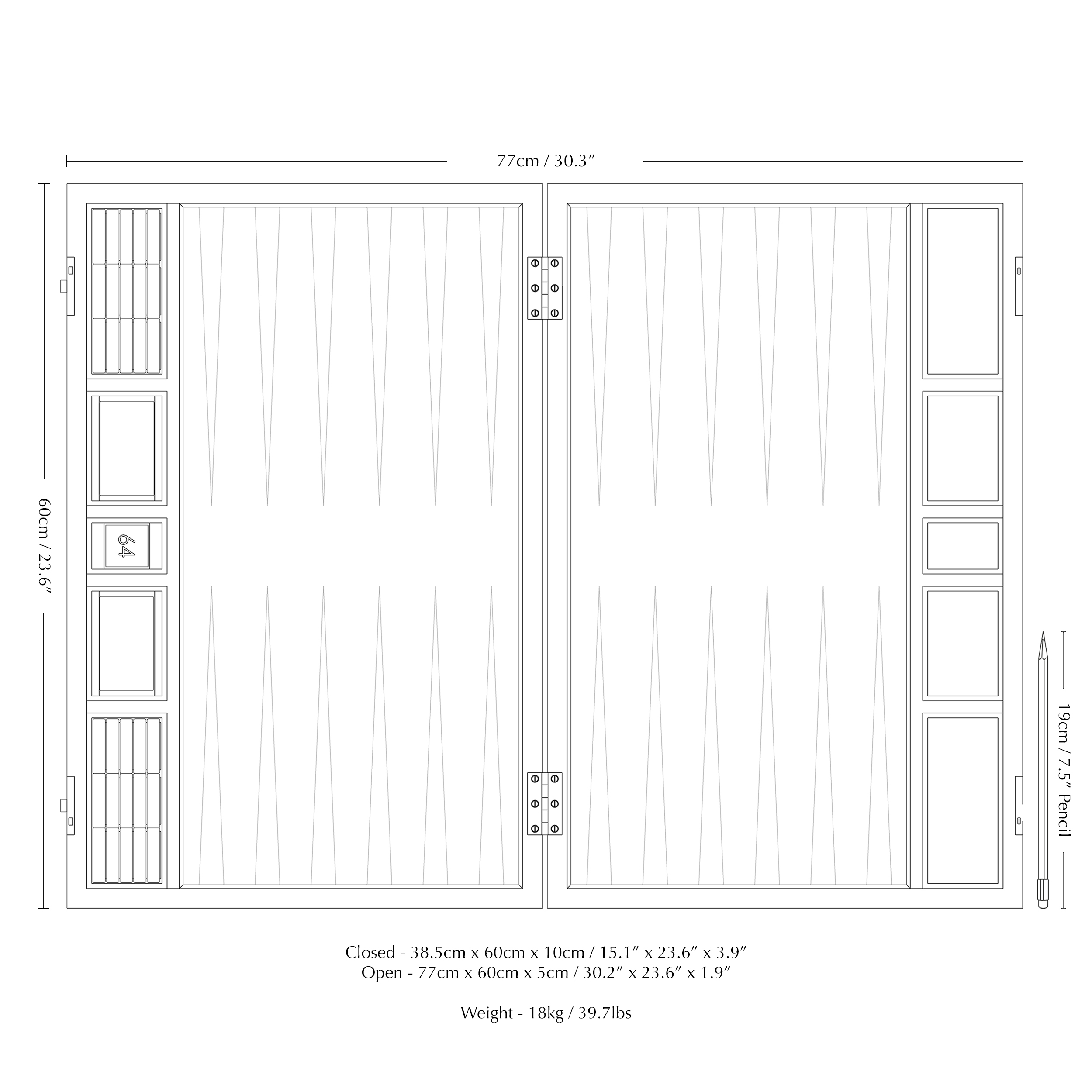 Black & White Butterfly Backgammon Set | Marquetry Playing Surface - thumbnail 9