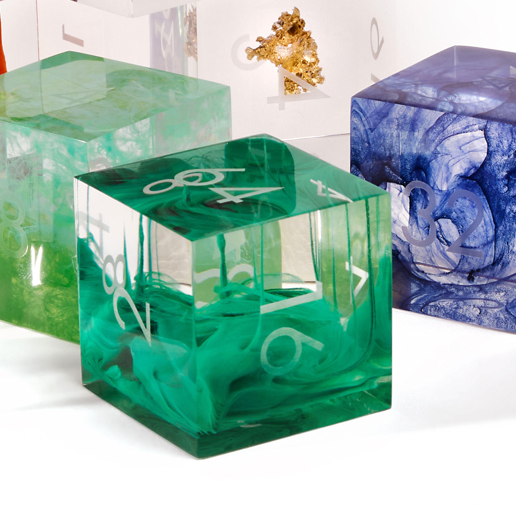 green resin doubling cube