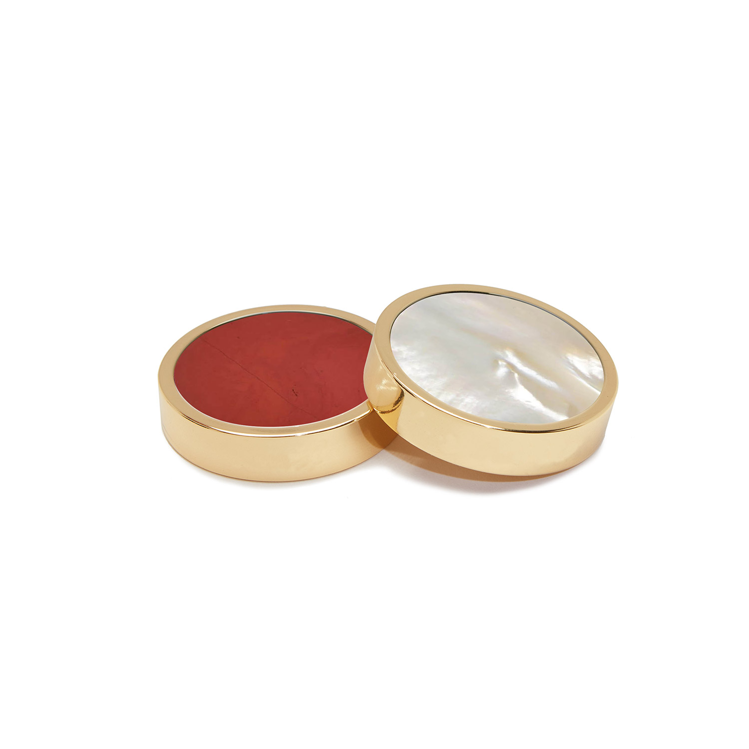 mother of pearl and red jasper luxury playing pieces by alexandra llewellyn