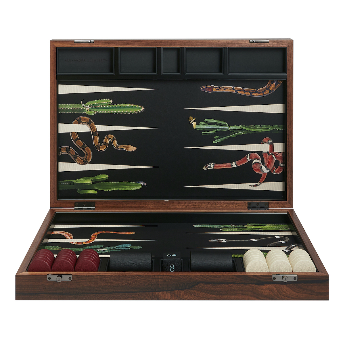 Snake Leather Backgammon Set | Leather Playing Surface